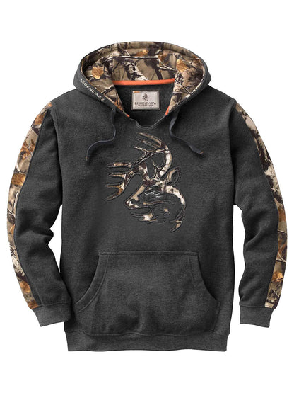 Legendary Whitetails Men's Camo Outfitter Hoodie, Charcoal Heather, Small