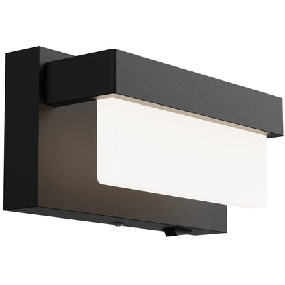 LIGHTINN Wall Sconce Black Wall Light with On/Off Switch 8 inch LED Wall Lamp Acrylic Lampshade 4000K Sconce Wall Lighting