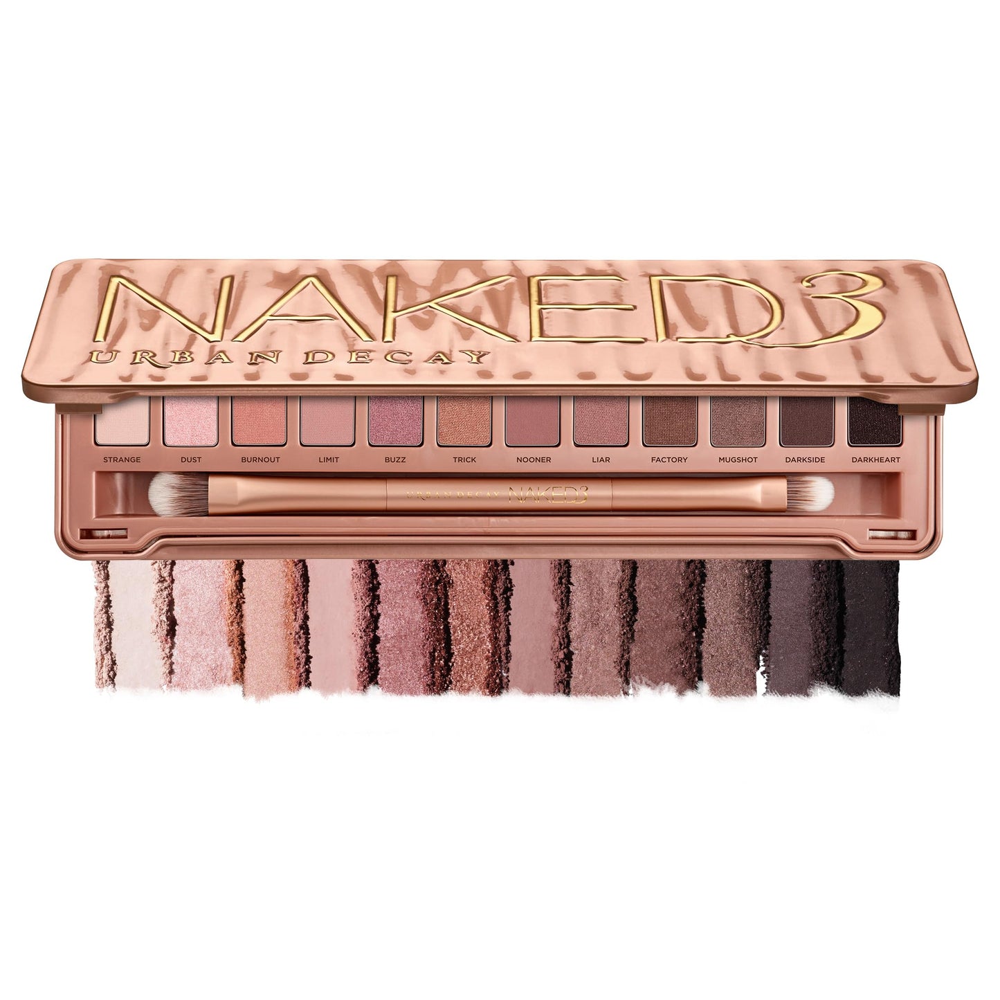 Urban Decay Naked 3, Soft Pink Neutral Eyeshadow Palette, Matte, Pearl, Metallic, Shimmer Finish, 12 Mauve Brown & Nude Eye Shadows, Natural Soft Glam Smokey Eye Makeup, Vegan, Cruelty-free