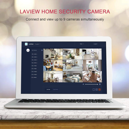 LaView Security Cameras 4pcs, Home Security Camera Indoor 1080P, Wi-Fi Cameras Wired for Pet, Motion Detection, Two-Way Audio, Night Vision, Phone App, Works with Alexa, iOS & Android & Web Access