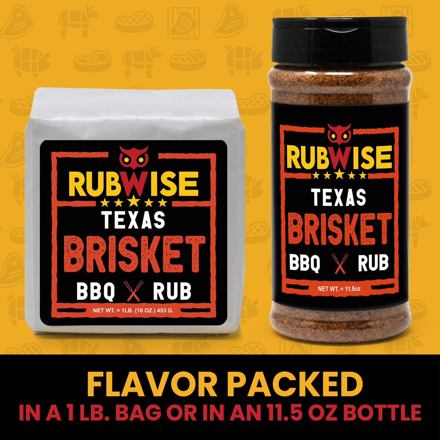 RubWise Texas Style BBQ Brisket Rub (1lb) | Barbecue Rubs & Spices for Smoking and Grilling | Beef Seasoning Dry Mix Grill Blend | Smoky & Savory Flavor | Great on Steaks, Ribs & Burgers