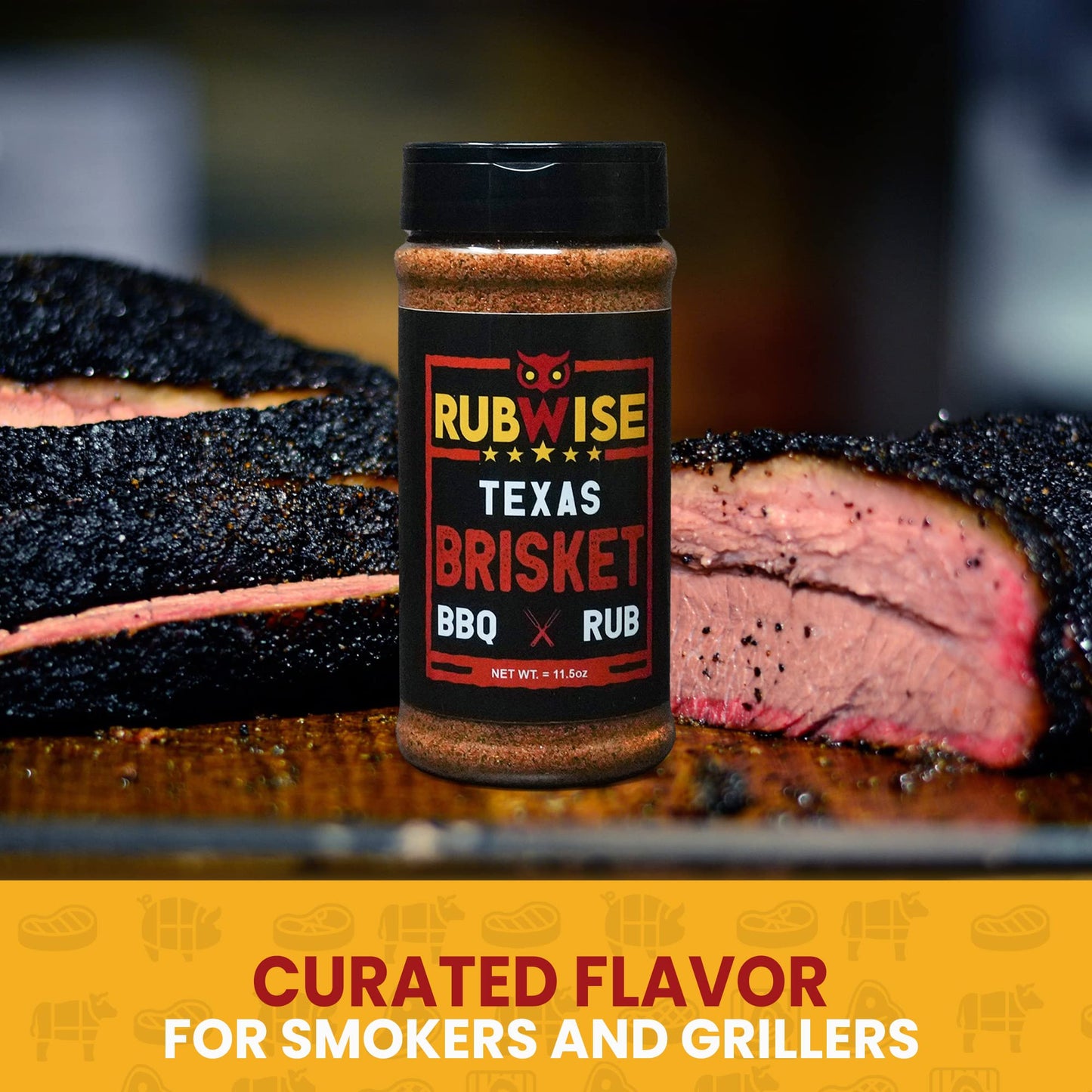 RubWise Texas Style BBQ Brisket Rub (1lb) | Barbecue Rubs & Spices for Smoking and Grilling | Beef Seasoning Dry Mix Grill Blend | Smoky & Savory Flavor | Great on Steaks, Ribs & Burgers