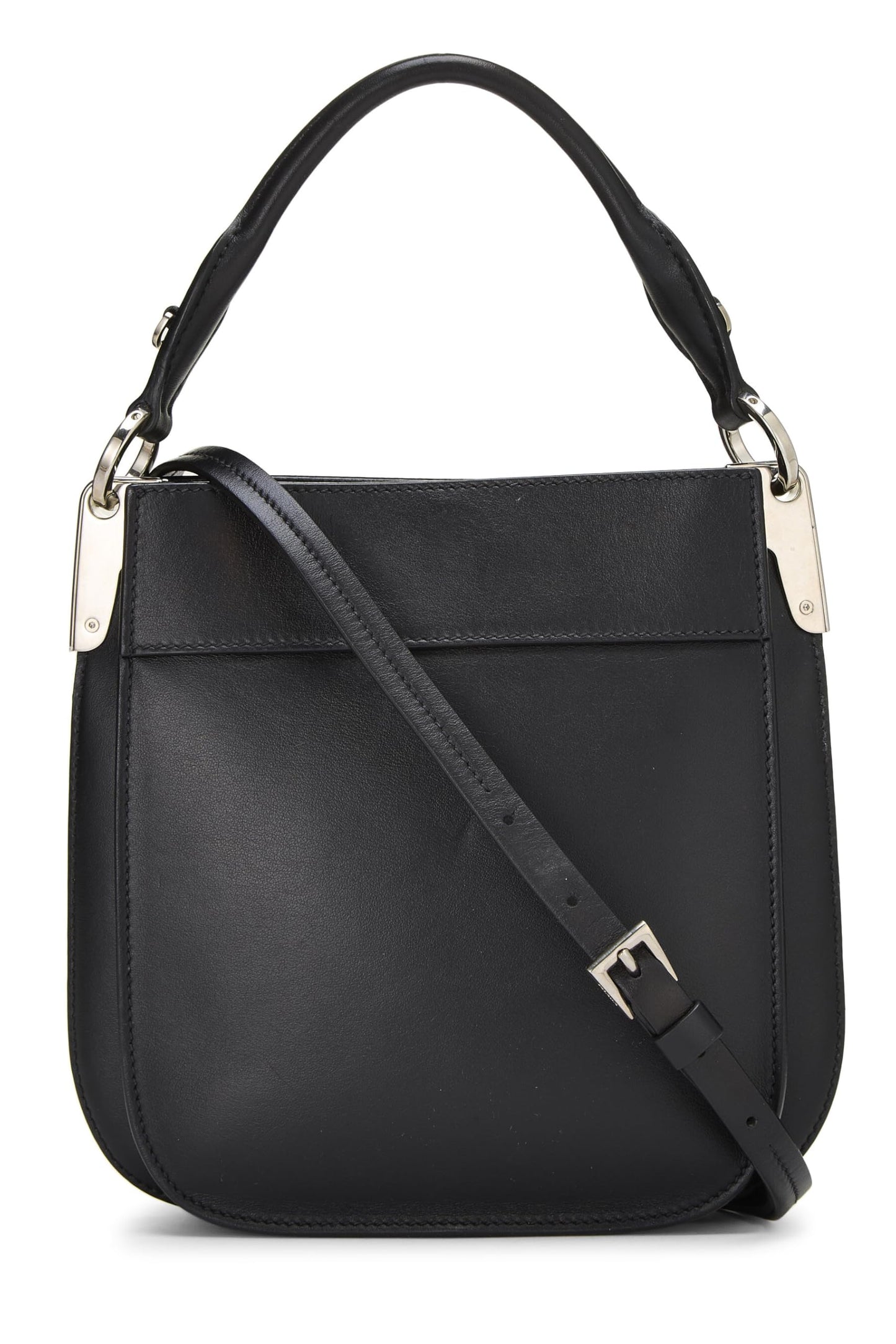 Prada, Pre-Loved Black Calfskin Margit Bag, Black