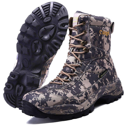 cungel Men's Camo Hunting-Boot Waterproof Hiking Boots Anti-slip Lightweight Breathable Durable Outdoor Shoes High-cut Fishing Climbing Working Trekking(digital camo,10.5)