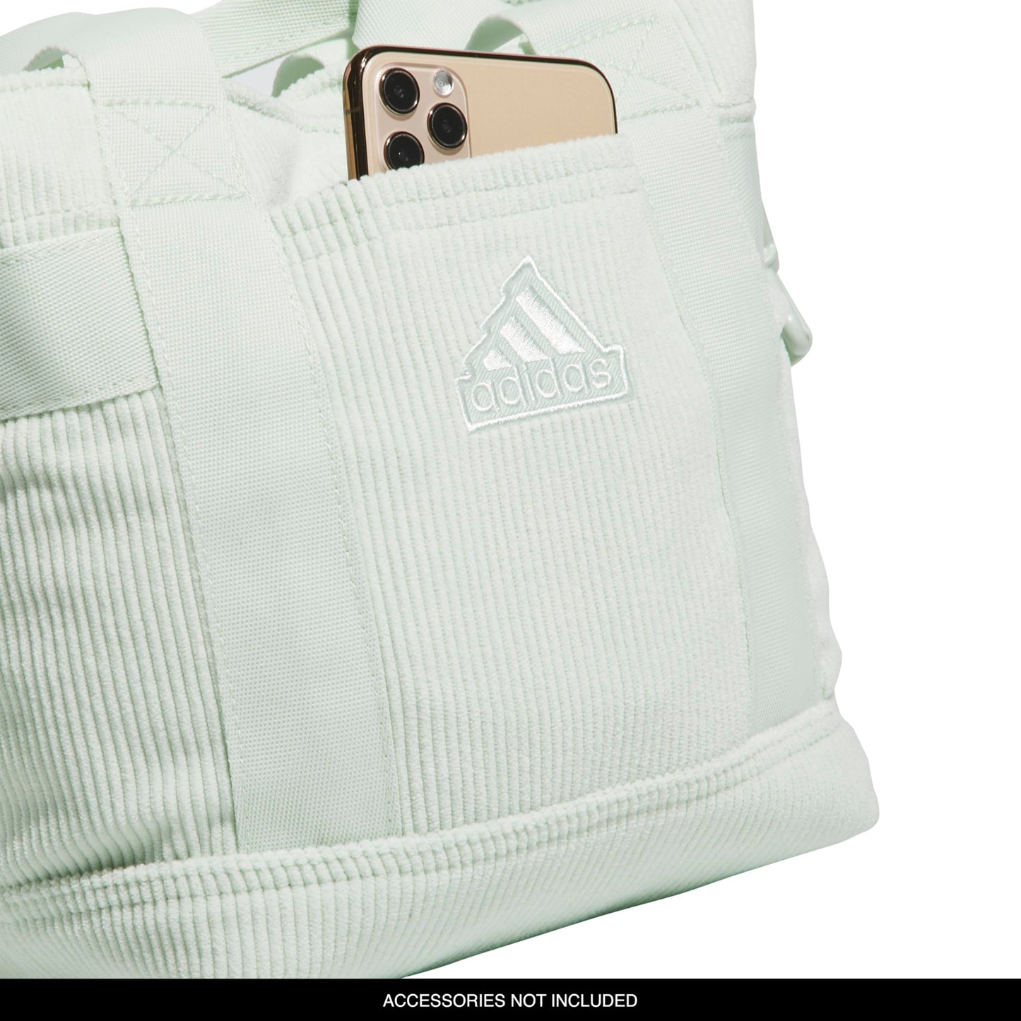 adidas Mini Tote (5L) Small Compact Durable Travel Crossbody Carry Bag, Corduroy/Linen Green