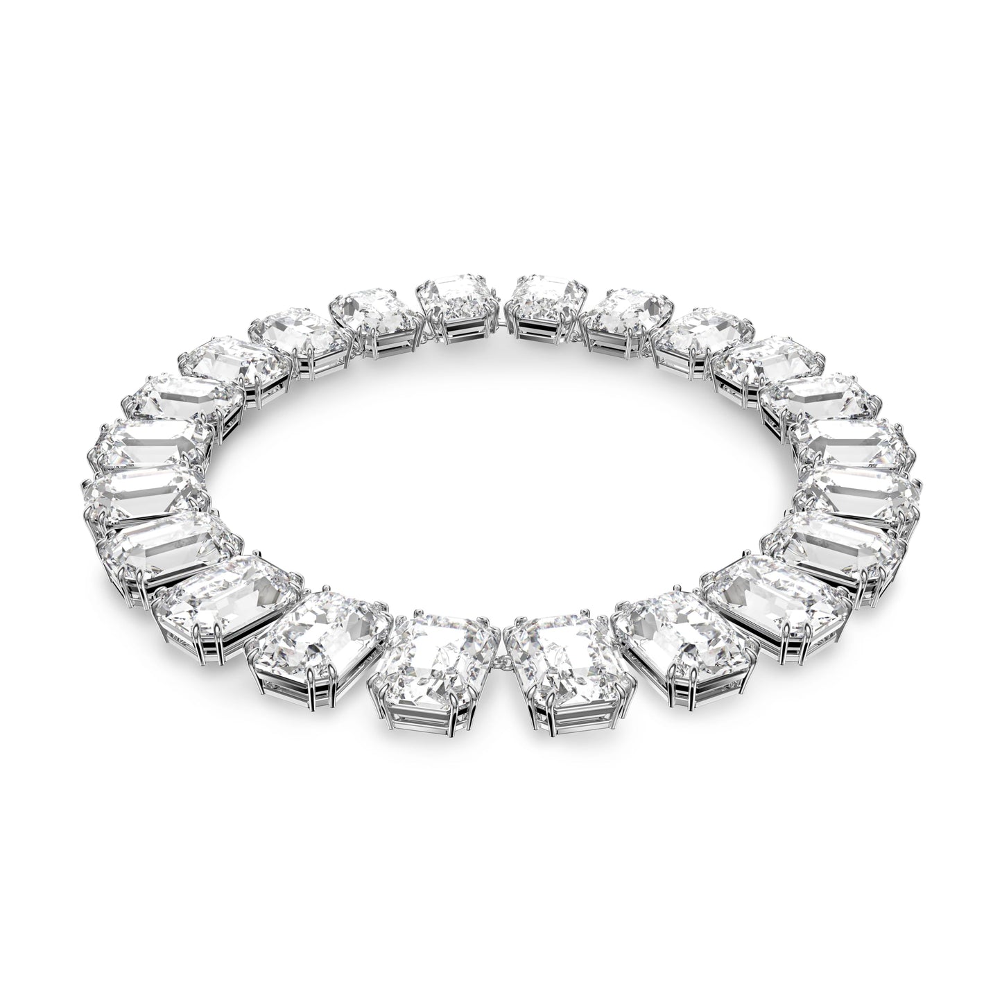 Swarovski Millenia Necklace, with Clear Oversized Octagon Cut Crystals in Rhodium Finish (Extender not Included)