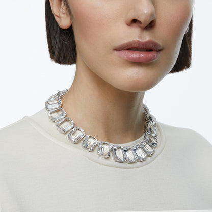 Swarovski Millenia Necklace, with Clear Oversized Octagon Cut Crystals in Rhodium Finish (Extender not Included)