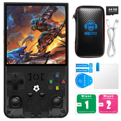 2025 New Upgrade R36MAX Retro Handheld Game Console with 64G Built-in 18000+ Classic Games, Portable Hand Held Open Source Linux System 4.0-in 4k HD IPS Screen Video Player (Black MAX 64GB)