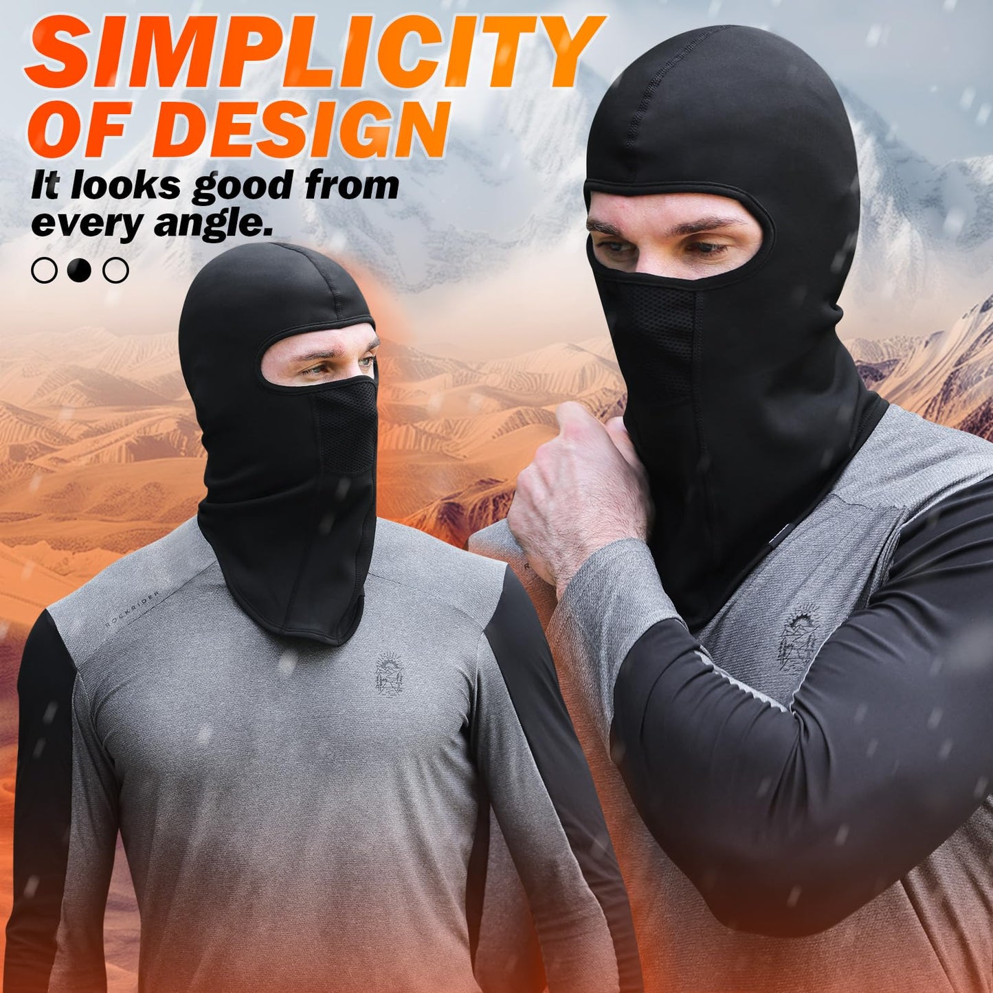 GXCROR Ski Mask Breathable Balaclava Windproof Winter Thermal Face Cover for Cold Weather Skiing Motorcycle for Men and Women Black