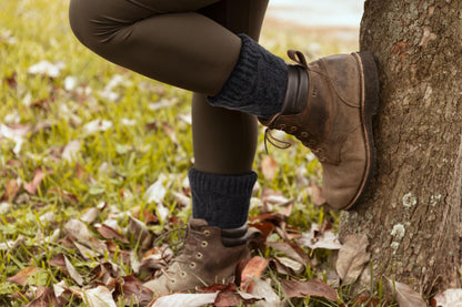 Tough Land Slipper Socks for Women with Grippers Non Slip, Sherpa Lined Cozy Fuzzy House Slipper Socks