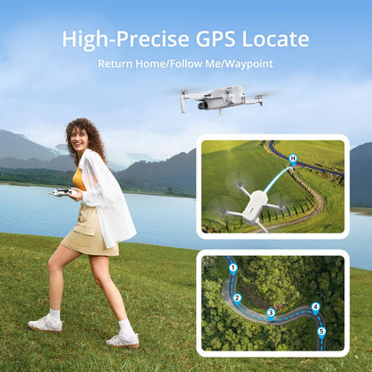 Potensic ATOM LT GPS Drone Under 249g, 40 Mins Long Flight, EIS 2.5K Camera, 4KM FPV Transmission, Brushless Motor, Precise Auto Return, SurgeFly, Entry Level Foldable Drone for Adults Beginner, White