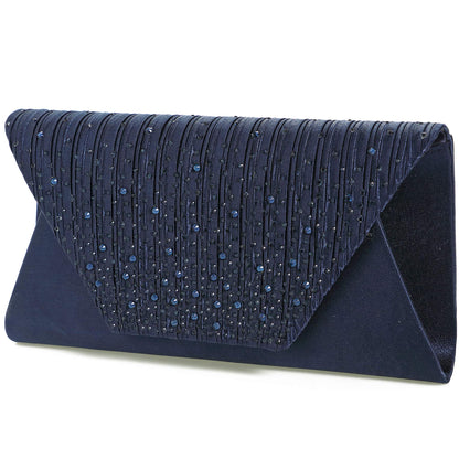 Mihawk clutches for women evening bag Envelope Handbag Party Bridal clutch purses for women wedding(Navy Blue)