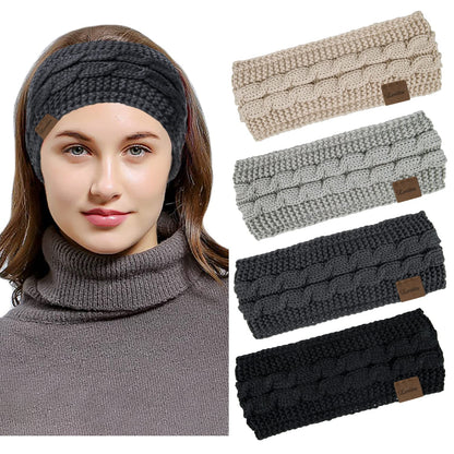 Loritta 4 Pack Womens Winter Headbands Fuzzy Fleece Lined Ear Warmer Cable Knit Thick Warm Crochet Headband Gifts,Multi A