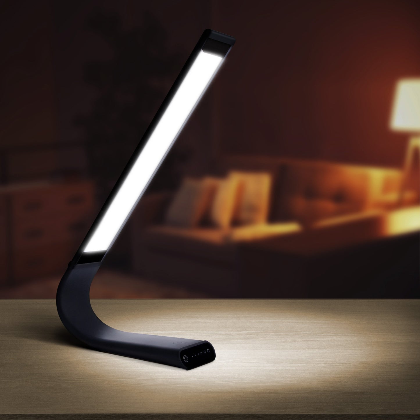 Luxe Cordless Eye Friendly LED Desk Lamp, USB Rechargeable, Up to 40 Hours of Continuous Light, Touch Control, 6 Brightness Levels, 3 Light Modes, 360 Adjustable Modern Design, Portable (Space Gray)