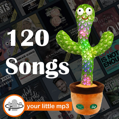 [Update Volume Adjustable] Talking Cactus Toy Mimics Back, Gift Package Repeat Talking Cactus Plush Toys - Talking Sing+Repeat+Dancing+Recording+Rainbow Led Cactus Toy(15 Second Recording)