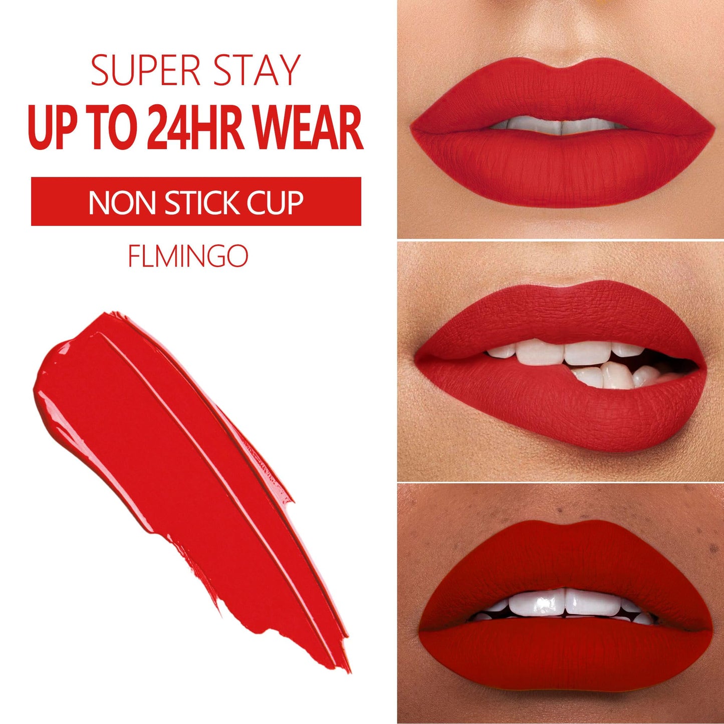 MAKI YIKA Red Lipstick for Women Color Stay Long Lasting Lipsticks, No Smudge Matte Liquid Lipstick Transferproof Cruelty-Free Lip Color | Flamingo