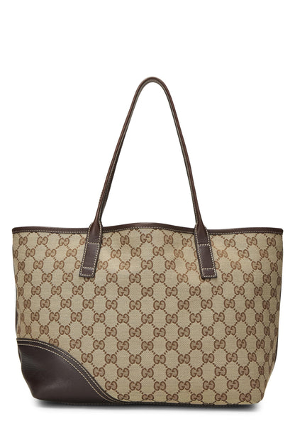 Gucci, Pre-Loved Original GG Canvas Britt Tote, Brown