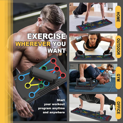 Berleng Push Up Board - 36-in-1 Foldable Pushup Fitness Stand for Portable Strength Training. Rugged, Stable Equipment for Home Gym Workout for Men & Women