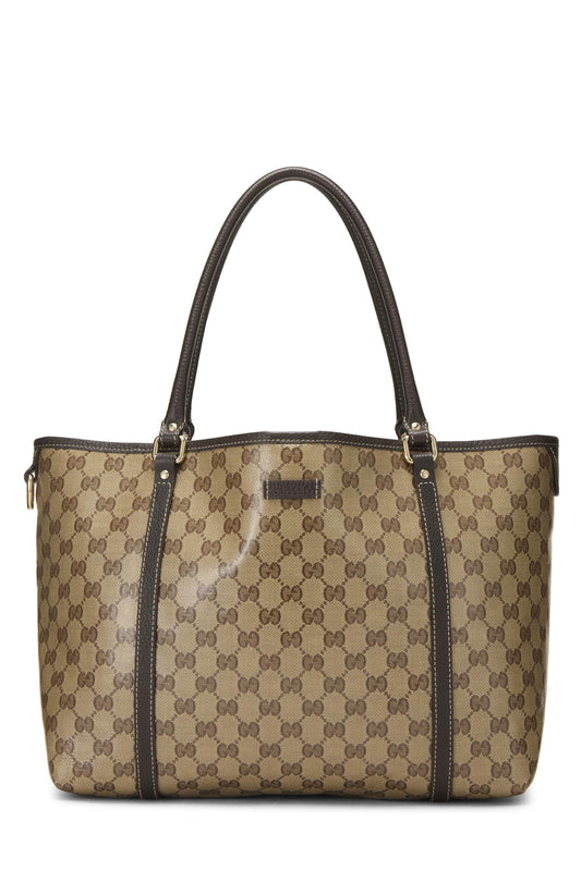 Gucci, Pre-Loved Original GG Crystal Canvas Joy Tote, Brown