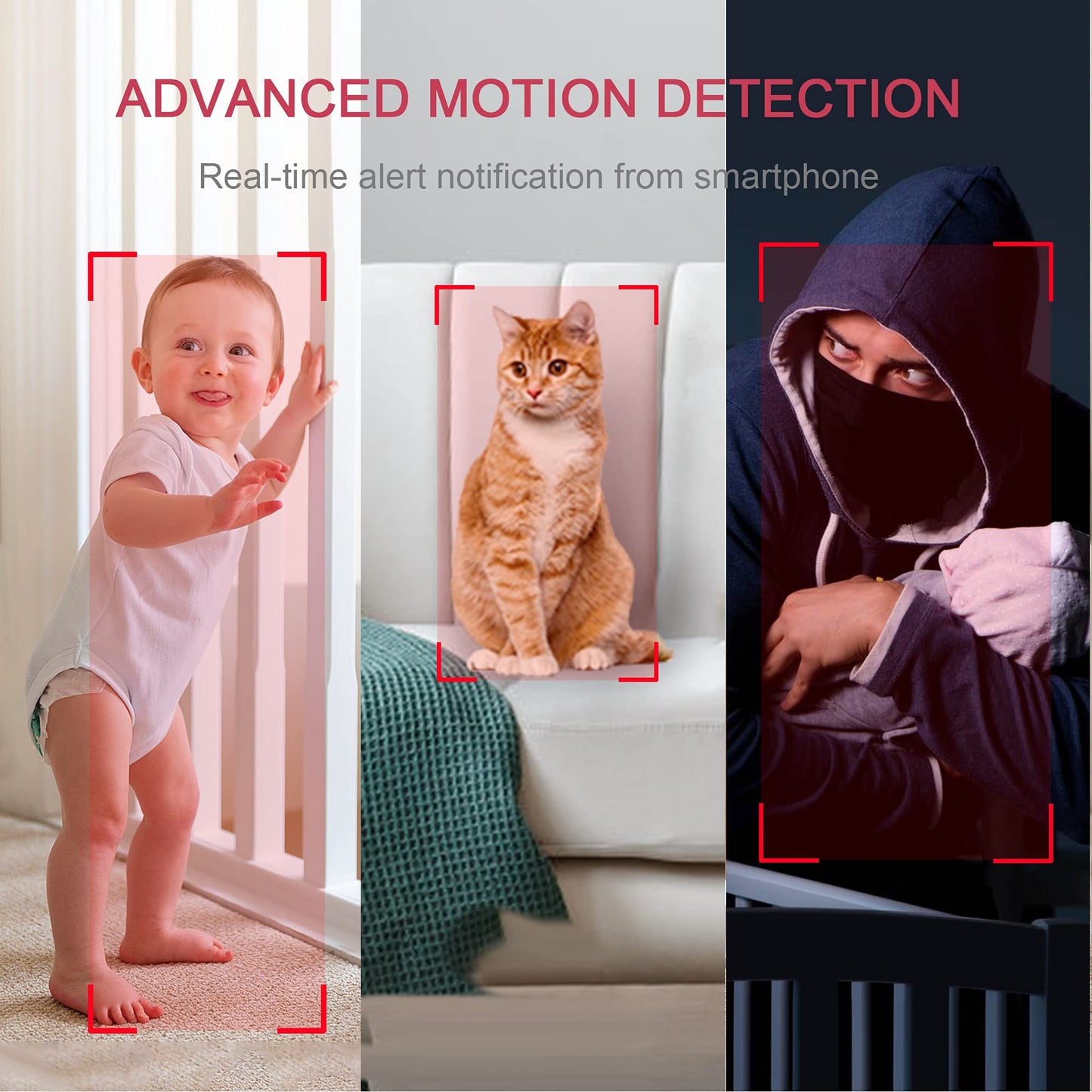 LaView Security Cameras 4pcs, Home Security Camera Indoor 1080P, Wi-Fi Cameras Wired for Pet, Motion Detection, Two-Way Audio, Night Vision, Phone App, Works with Alexa, iOS & Android & Web Access