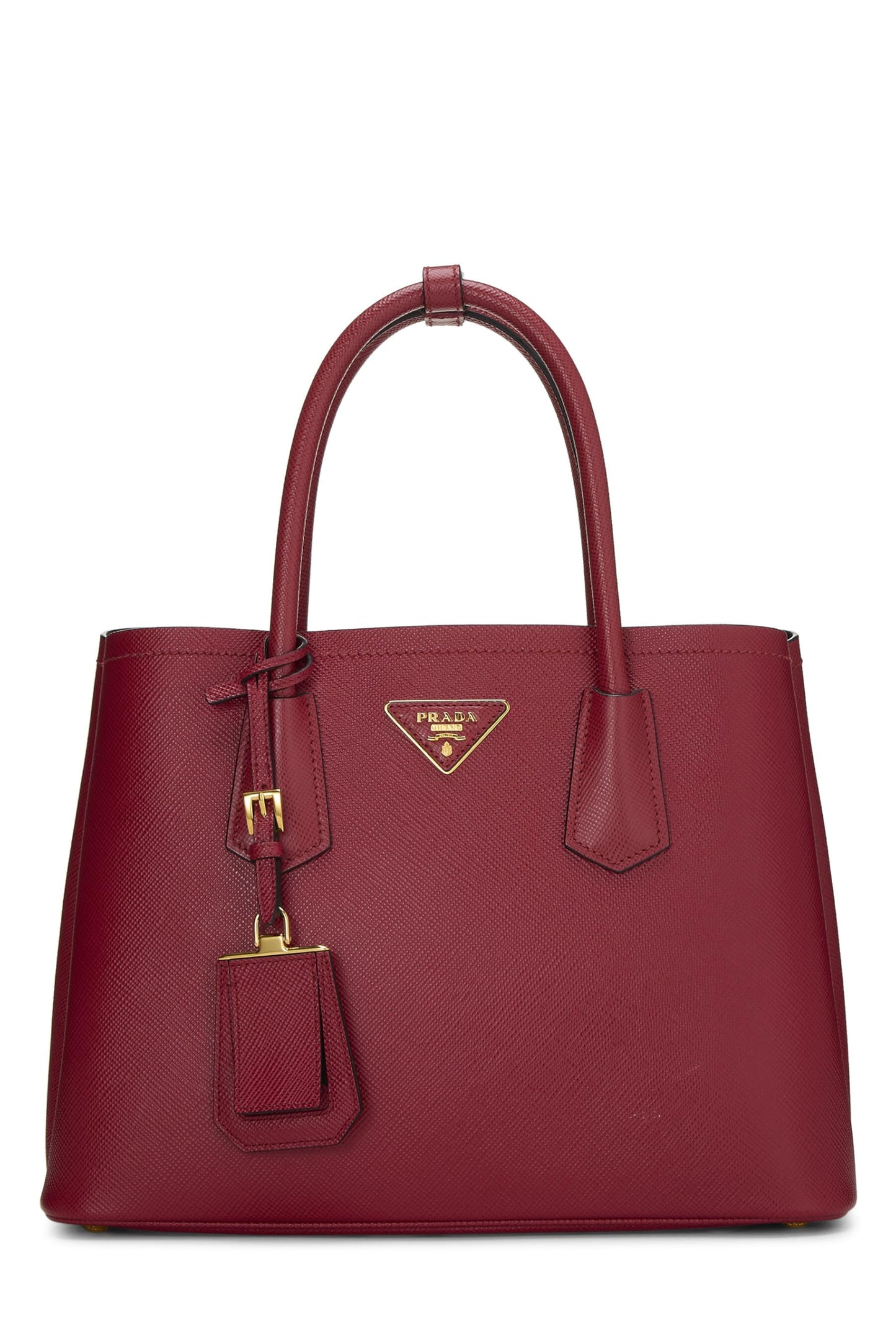 Prada, Pre-Loved Red Saffiano Leather Cuir Double Tote Medium, Red