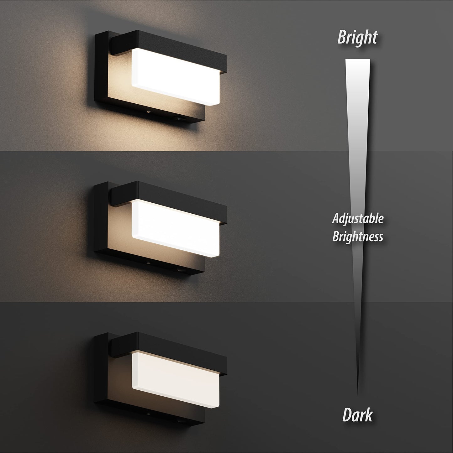 LIGHTINN Wall Sconce Black Wall Light with On/Off Switch 8 inch LED Wall Lamp Acrylic Lampshade 4000K Sconce Wall Lighting