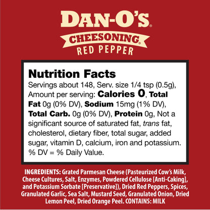 Dan-O's Seasoning - All-Purpose Seasoning & Spices for Cooking & Grilling Anything - meat, vegetables, snacks, popcorn seasoning - Small bottle 4 Pack | Red Pepper Cheesoning®, Cajun, Italian-O™ & Original