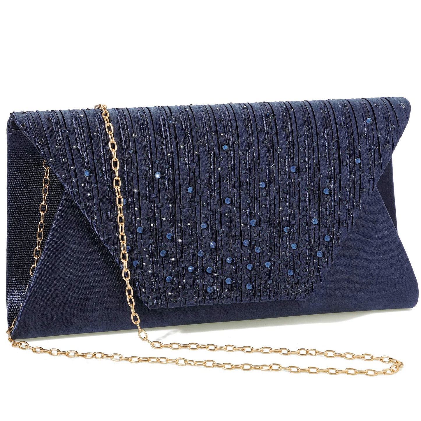 Mihawk clutches for women evening bag Envelope Handbag Party Bridal clutch purses for women wedding(Navy Blue)