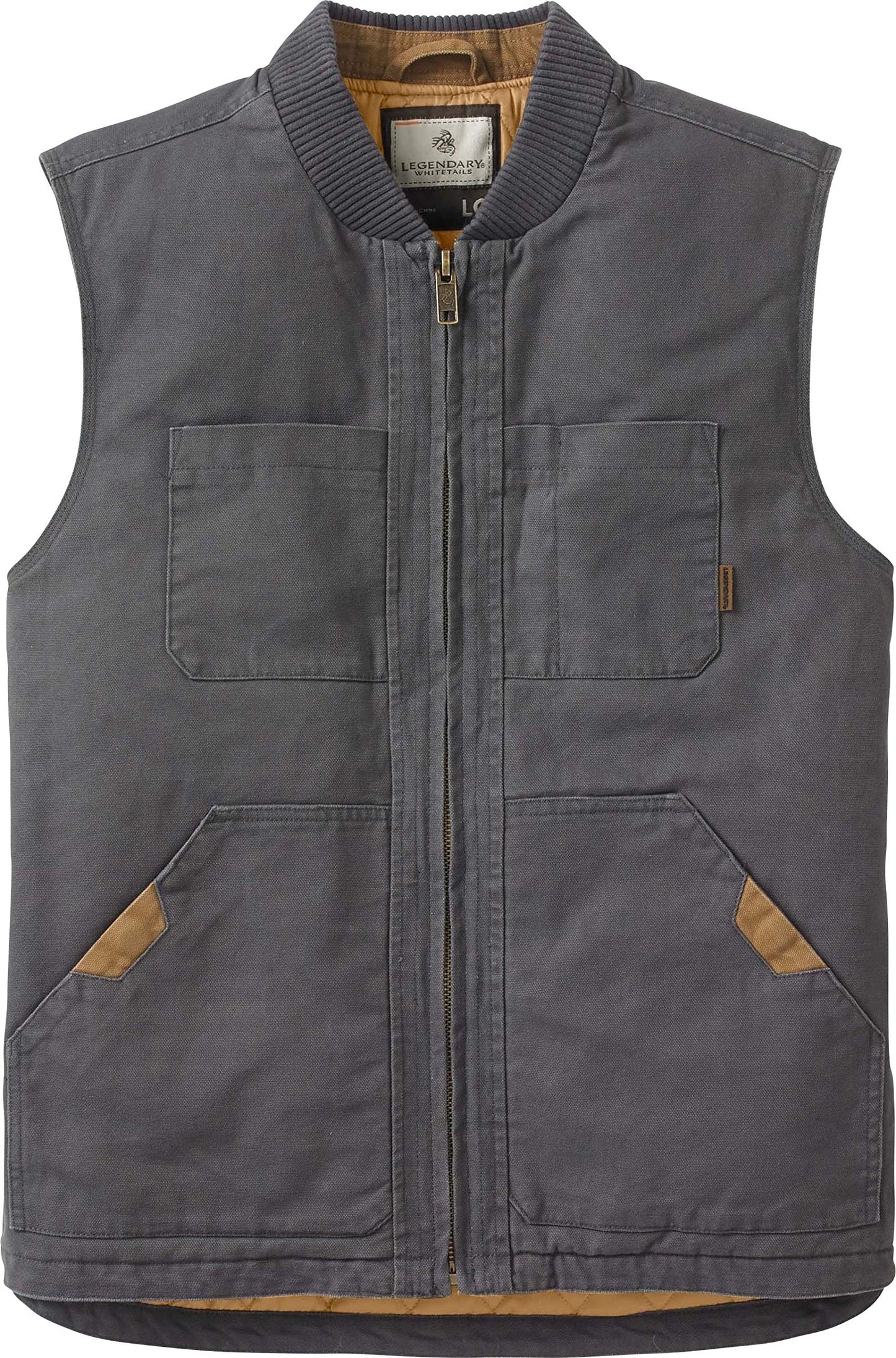 Legendary Whitetails Men's Canvas Cross Trail Vest, Charcoal, X-Large