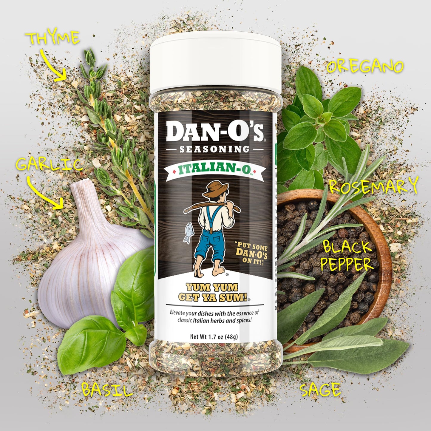 Dan-O's Seasoning - All-Purpose Seasoning & Spices for Cooking & Grilling Anything - meat, vegetables, snacks, popcorn seasoning - Small bottle 4 Pack | Red Pepper Cheesoning®, Cajun, Italian-O™ & Original