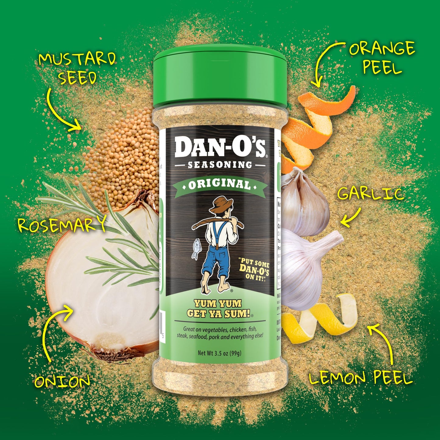 Dan-O's Seasoning - All-Purpose Seasoning & Spices for Cooking & Grilling Anything - meat, vegetables, snacks, popcorn seasoning - Small bottle 4 Pack | Red Pepper Cheesoning®, Cajun, Italian-O™ & Original