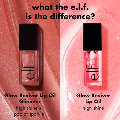 e.l.f. Glow Reviver Lip Oil, Nourishing and Hydrating with High-Shine Glimmer Finish & Sheer Wash Of Color, Minty Scent, Non-Sticky, Vegan & Cruelty-free, Divine Wine