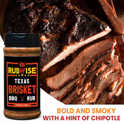 RubWise Texas Style BBQ Brisket Rub (1lb) | Barbecue Rubs & Spices for Smoking and Grilling | Beef Seasoning Dry Mix Grill Blend | Smoky & Savory Flavor | Great on Steaks, Ribs & Burgers