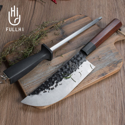 FULLHI 12pcs Japanese Gyuto Chef Knife set Professional Hand Forged Kitchen Chef Knife, 3 Layers 9CR18MOV High Carbon Meat Sushi Knife Rosewood Handle with knife bag